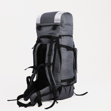Tourist backpack, TAIF, 60 L, cord department, outer pocket, 2 side nets, gray color gray-1