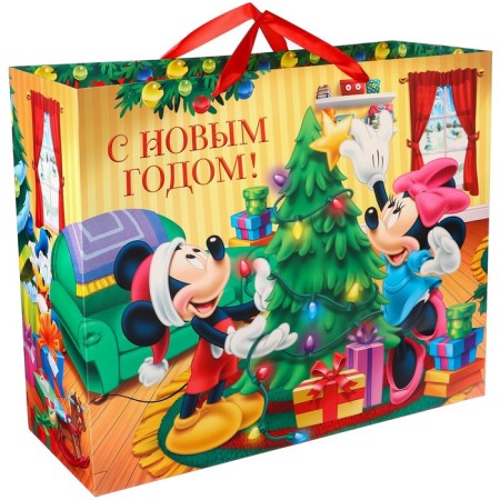 New Year. Gift package "Happy New Year!" 49x40x11 cm, Mickey Mouse-3