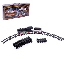 The Classic Steaming Railway, 18 parts, light and sound effects, with smoke, works from batteries, road length 420 cm