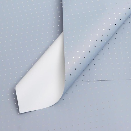 Matte film "Silver peas" white, gray, 0.58 x 0.58 m-1