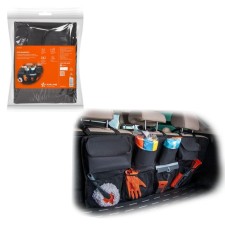 Organizer on the back of the rear seat Airline, 3/3, separate with a zipper, with pockets, black 98279