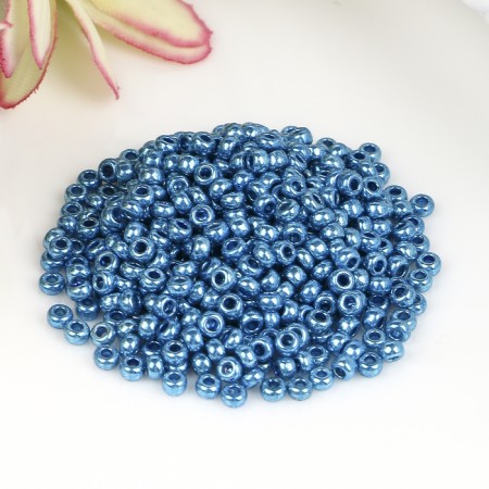Czech Republic "Gamma" Round "6" 10/0 5g (F652 blue/metallic)-1