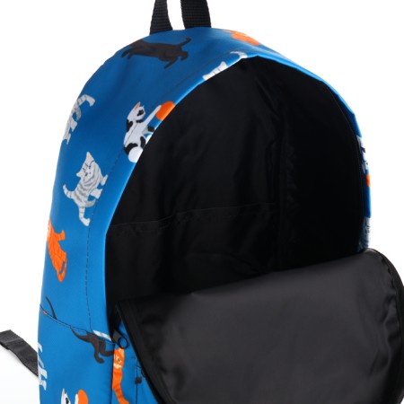 A backpack with a zipper, the color is blue-5