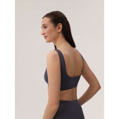 Female top on wide straps Mirey, size 46, gray color-1