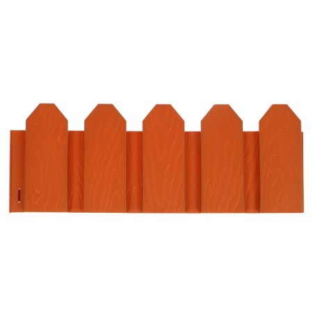 Decorative fence, 18 × 300 cm, 6 sections, plastic, terracotta, "summer cottage"-7