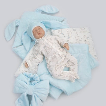 Set for discharge Winter Kinderlitto "Rabbit", 6 items, height 56-62 cm, blue color-6