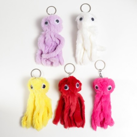 Fluffy on the ring "Little Octopus" MIX 14x5x5 cm-4
