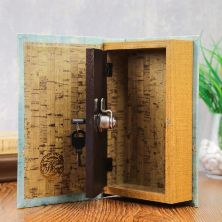 Safe-book wood "Butterflies in flowers. Vintage" leatherette 21x13x5 cm-2