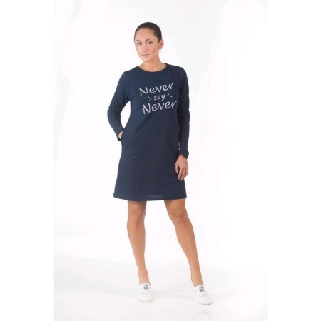 Women's tunic with a long sleeve, size 50, blue color