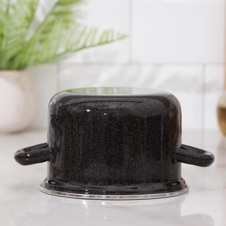 Pan, 1.5 l, enameled cover, induction, black color-2