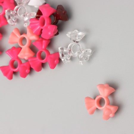 Beads for creativity plastic "Three flowers" Warm mix set 20 g 1.9x1.9x0.9 cm-1