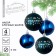 New Year's Christmas balls “Happiness!”, For New Year, plastic, D = 6, 4 pcs., Blue color with silver
