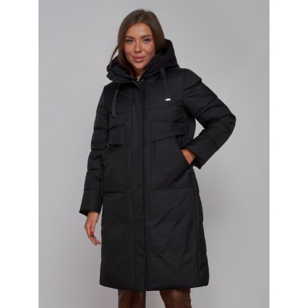 Coat insulated winter female, size 44, black color-18