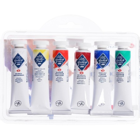 Oil art, set of 6 colors x 18 ml, ZHK "Master class" Basic Colours, in a plastic case, 111392033-3