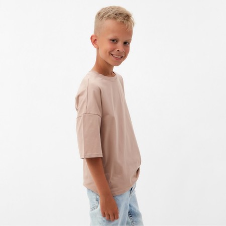 T -shirt Children's Minaku: Basic Line Kids beige color, height 134 cm-2