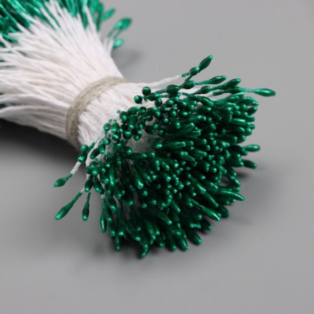 Stamens for artificial flowers gloss "risinki" dark green set 360 pcs length 6 cm-2