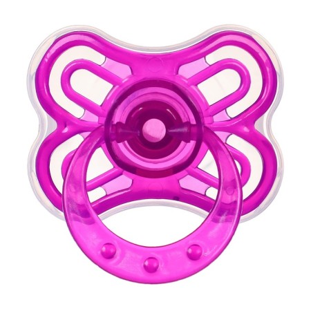 Nipple set - a dummy with a holder, SL, KL +6 months, with a cap "Butterfly", purple-2