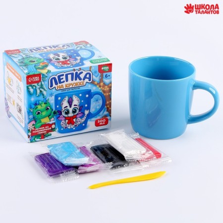 Set for decor mug polymer clay. Modeling “White Dragon” mug-1