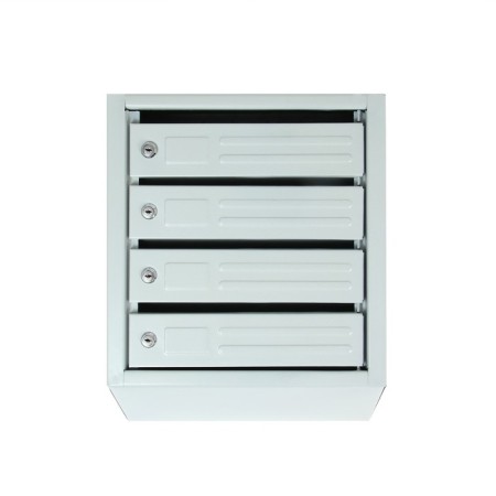 Mailing box multi -sectional, 4 sections, with the back wall, gray, Mix door-5