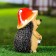 Garden figure "Hedgehog in the hat of fly agaric" 9x10x15.5cm