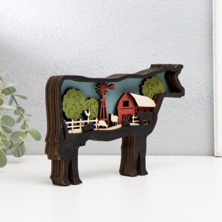 Souvenir tree "Cow on the farm" 18x11.5 cm-2