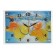 Carty clock is wall-mounted, interior "lime and orange", silent, 25 x 35 cm