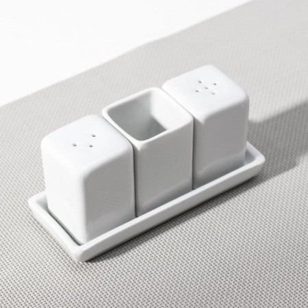Set for spices porcelain "comfort", 4 pcs, white color-1