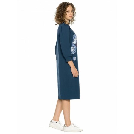 Female dress, size s, dark blue color-3