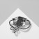 Brooch "Mask" Medical, white color in silver