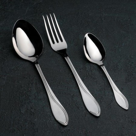 A set of cutlery "Wave", 18 items, cardboard box, silver color
