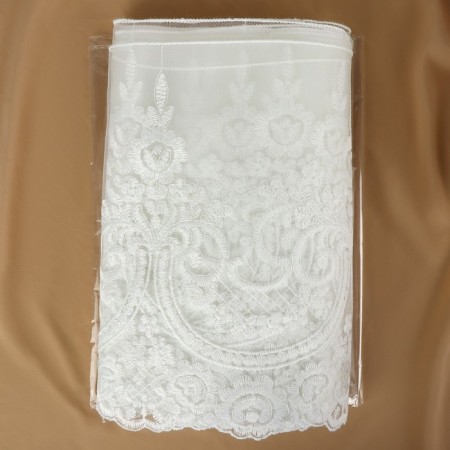 Lace on a grid, 280 mm × 11 ± 1 m, ivory color-2