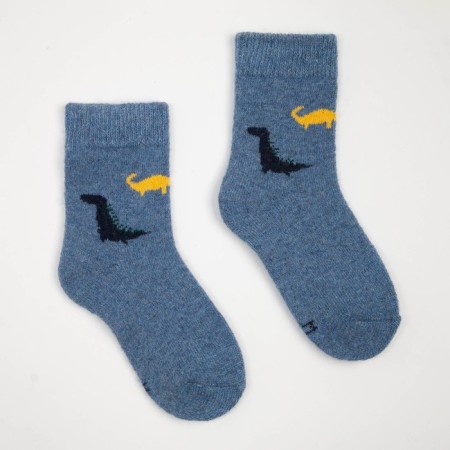 Children's woolen socks "dinosaurs", color mix, size 18