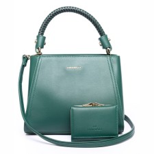 Women's bag, eco -leather, chrisbella green, 24x9x19 cm