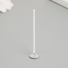 Cotton flash wick, white metal 6 cm