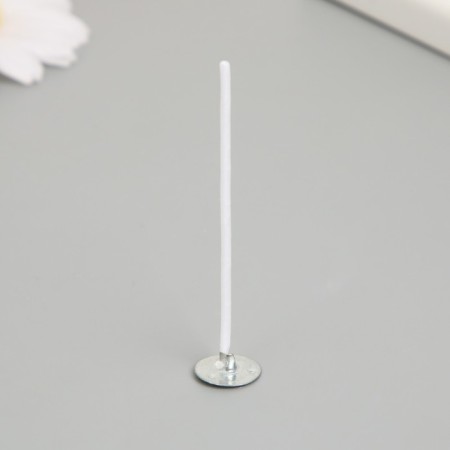 Cotton flash wick, white metal 6 cm