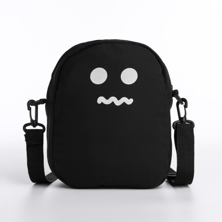 Youth bag with zipper, black color