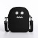 Youth bag with zipper, black color