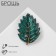 Alder's “leaf” brooch, sea of ​​sea in matte gold