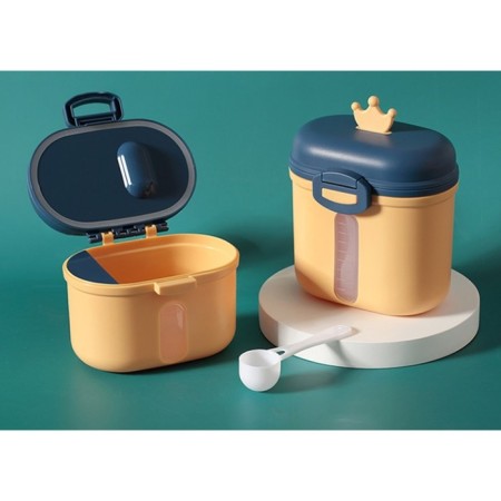 Container for storage of baby food "Crown", 360 gr., Yellow color-1