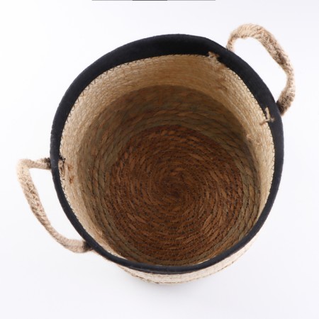 Storage basket "Peru", with handles, 29 x 29 x 25 cm, natural, black-4