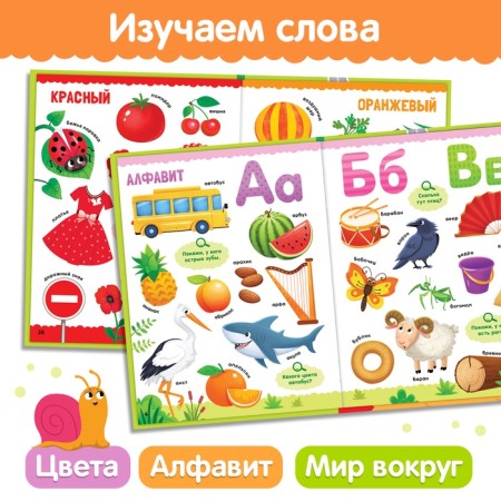 The book in solid binding “500 first words. Find and show ”, 64 p.-3
