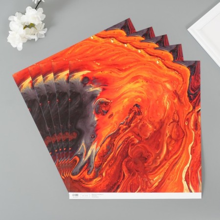 Scrapbooking "Lava flow" density 180 grams set 5 pcs 30.5x32 cm-1