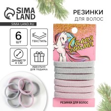 Резинки для волос «Самая милая», набор 6 шт., d = 4 см