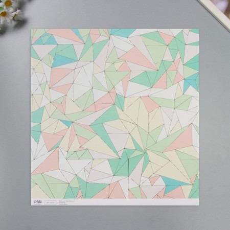 Scrapbooking paper "Browned linenia" density 180 grams set 5 pcs 30.5x32 cm-2