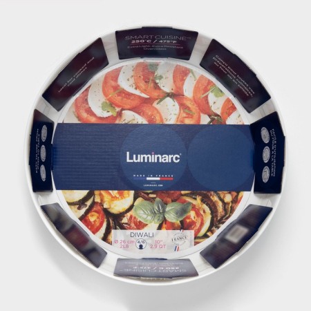 Baking form Luminarc Smart Cuisine Diwali, D = 26 cm, round, glass ceramic, white-6