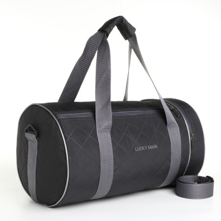 Sports bag with lightning, 2 outer pockets, long belt, gray color