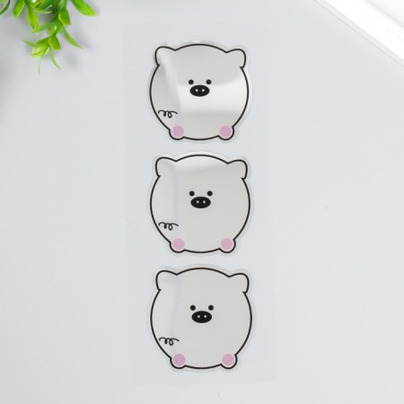 Sticker plastic mirror "animals" mix 8.5x21 cm-3