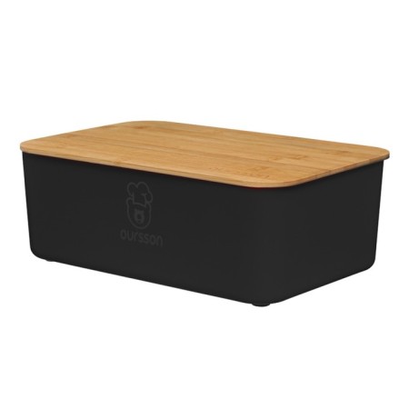 Khlebnitsa Oursson, 29.6 × 19.6 × 11 cm, with a cutting board, black-4