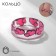Ring "transparent" heart, pink color, 17 size