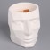 A candle made of soy wax in the kashpo "Geometric head", 9x7.5 cm, white